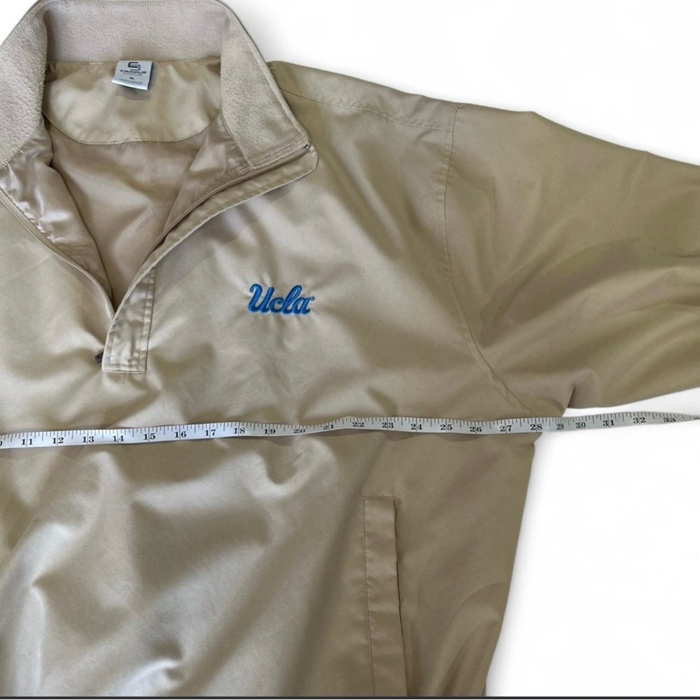 Vtg UCLA Bruins Tan Light Blue Spell-out Quarter-zip Jacket Size XL Campus Drive - Picture 8 of 10